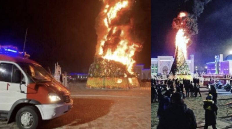 Новорічне свято в центрі міста перетворилося на полум’я: Головна ялинка міста за 20 хв повністю вигоріла Відео+фото
