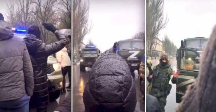“Не треба нас асвабаждать! Qдіть на **Й!” – Як у Херсоні безстрашні українці женуть окупантів (відео)